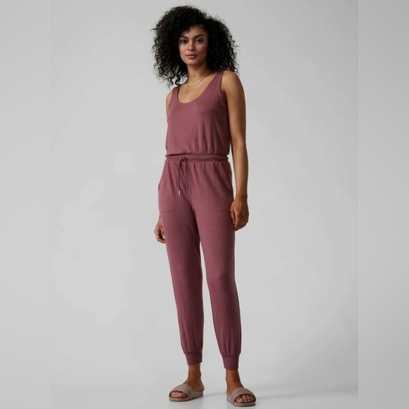 Athleta Pants - •SALE• Athleta Balance Jumpsuit Tawny Rose Women’s Size XXS Active Casual